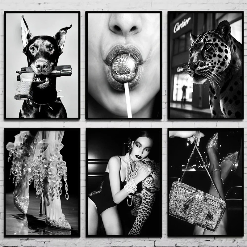 Vintage Fashion Photography - Черно-белый модный винтажный постер с фотографией,