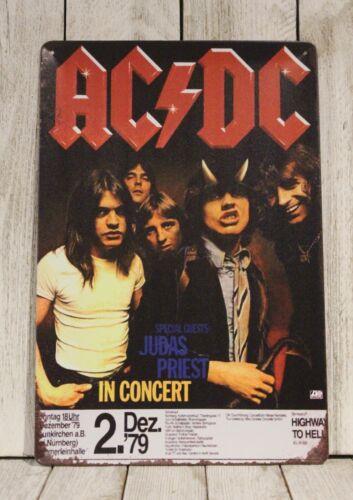 Vintage Fashion Posters - Металлическая табличка AC/DC в винтажном стиле,