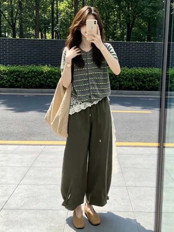 Vintage Fashion Hong Kong - Белый винтажный летний комплект в гонконгском