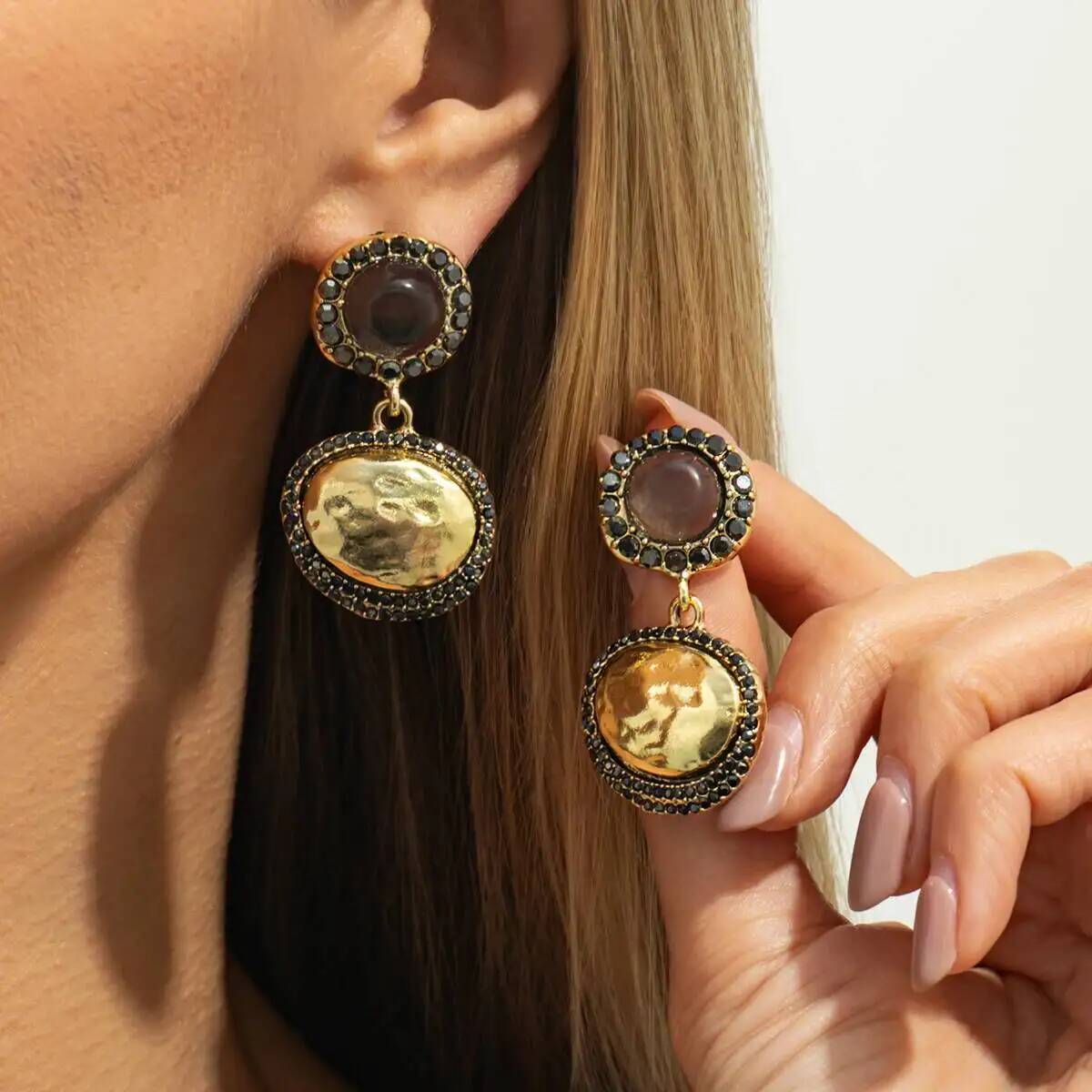 Z Vintage Fashion - IngeSight.Z новые модные геометрические овальные серьги-капли