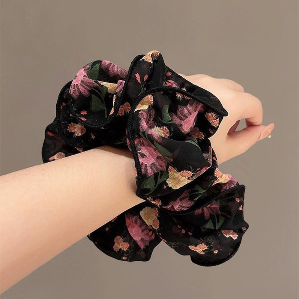 Vintage Fashion Look - 1 шт., модный винтажный темно-цветочный шифоновый