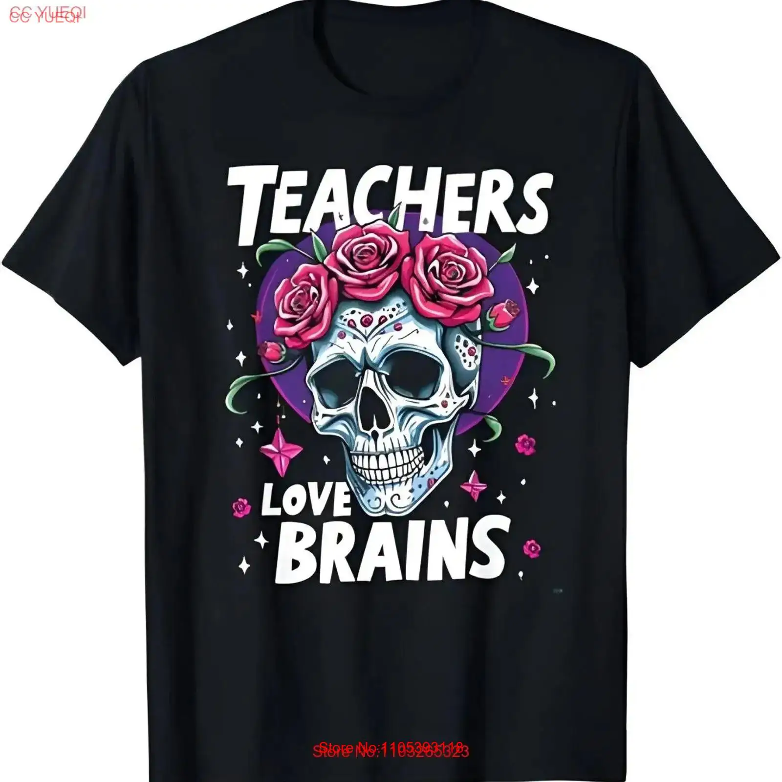 Vintage Vibes Fashion - Футболка Teachers Love Brains Pink Roses