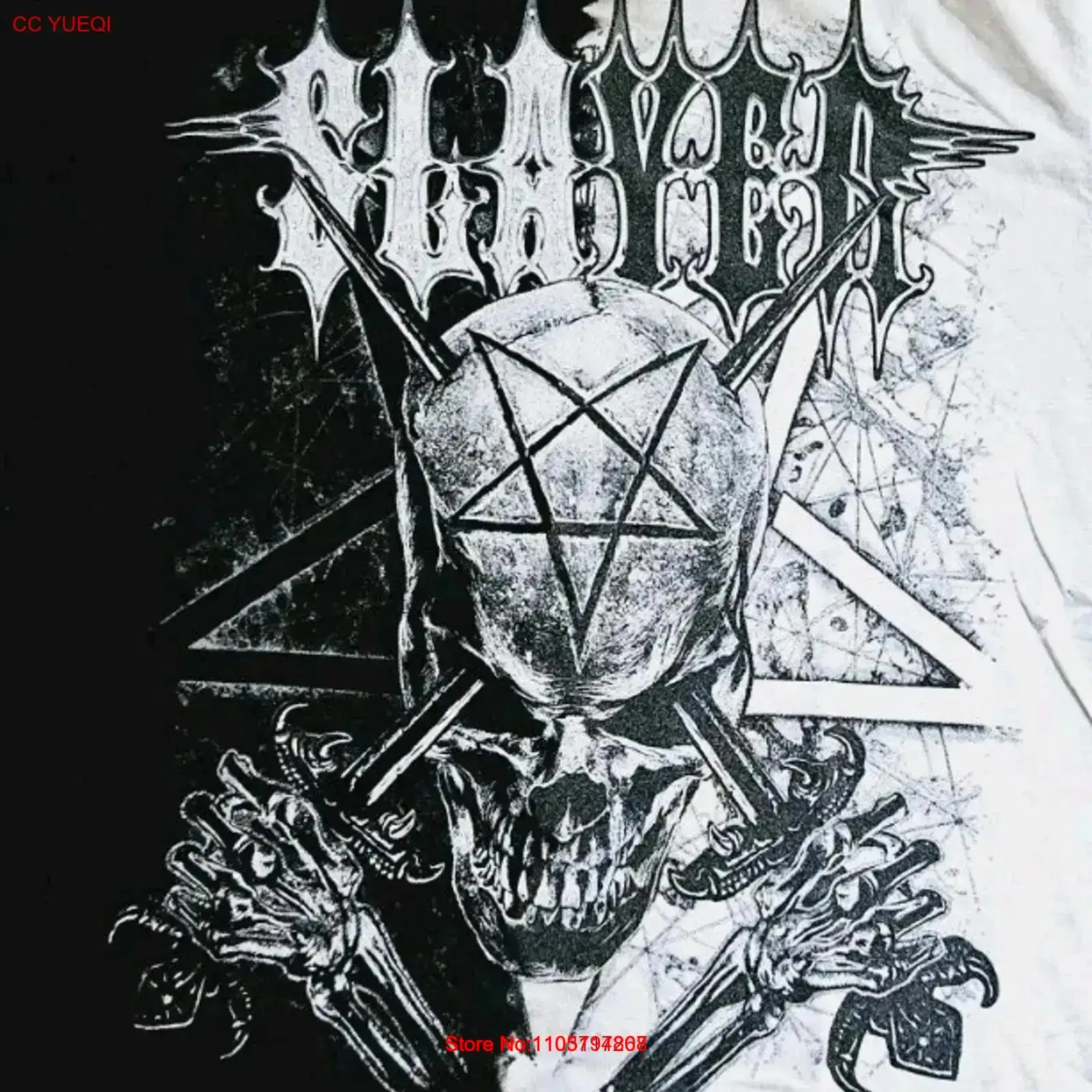 Tie Dye Shirt Vintage - Slayer Band Thrash Heavy Metal Черно-Белая