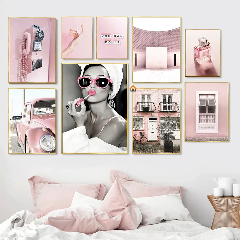 Vintage Fashion Wall Art - Роскошные духи женские розовые винтажные автомобильные