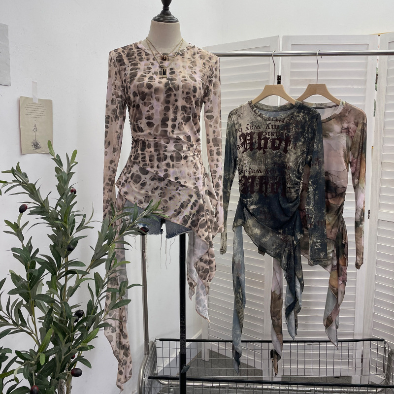 ISAROSE Y2K сетчатая футболка  – обзор и цена Tie Dye Shirt Vintage