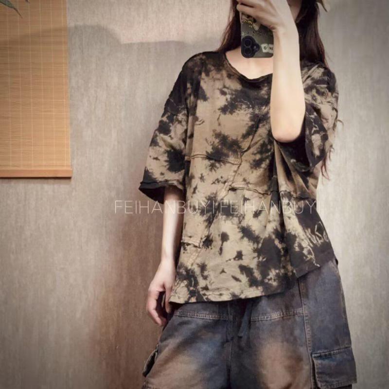 Новая летняя женская футболка  – обзор и цена Tie Dye Shirt Vintage