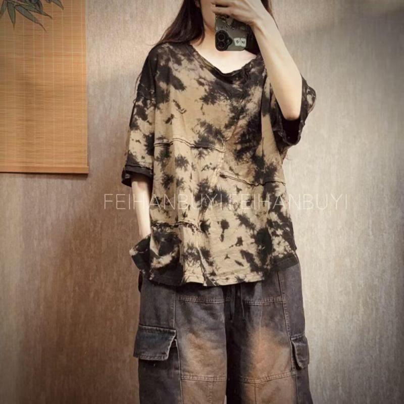 Новая летняя женская футболка  – обзор и цена Tie Dye Shirt Vintage
