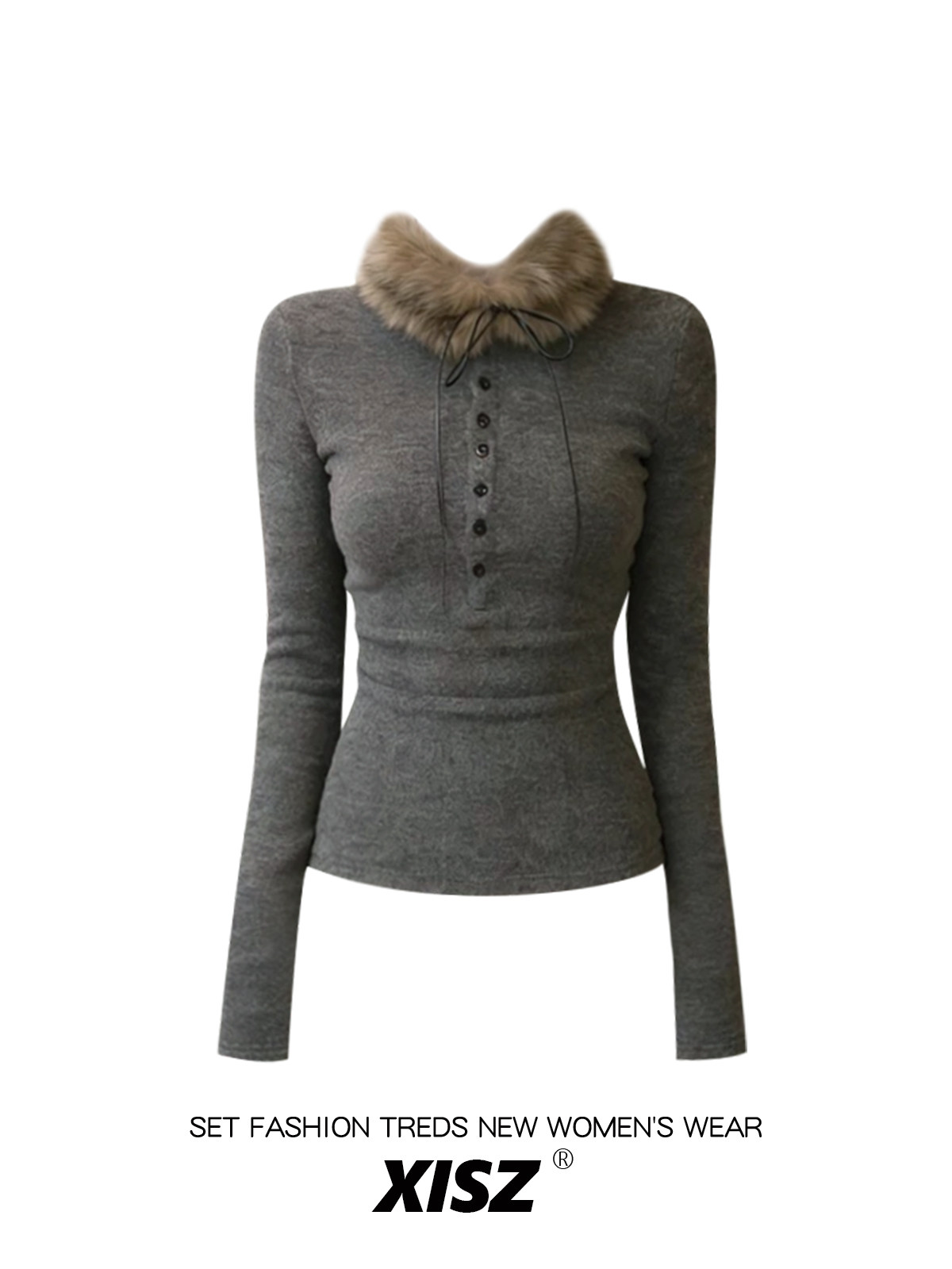 Женская серая готическая футбо – обзор и цена Turtleneck Knit 90S