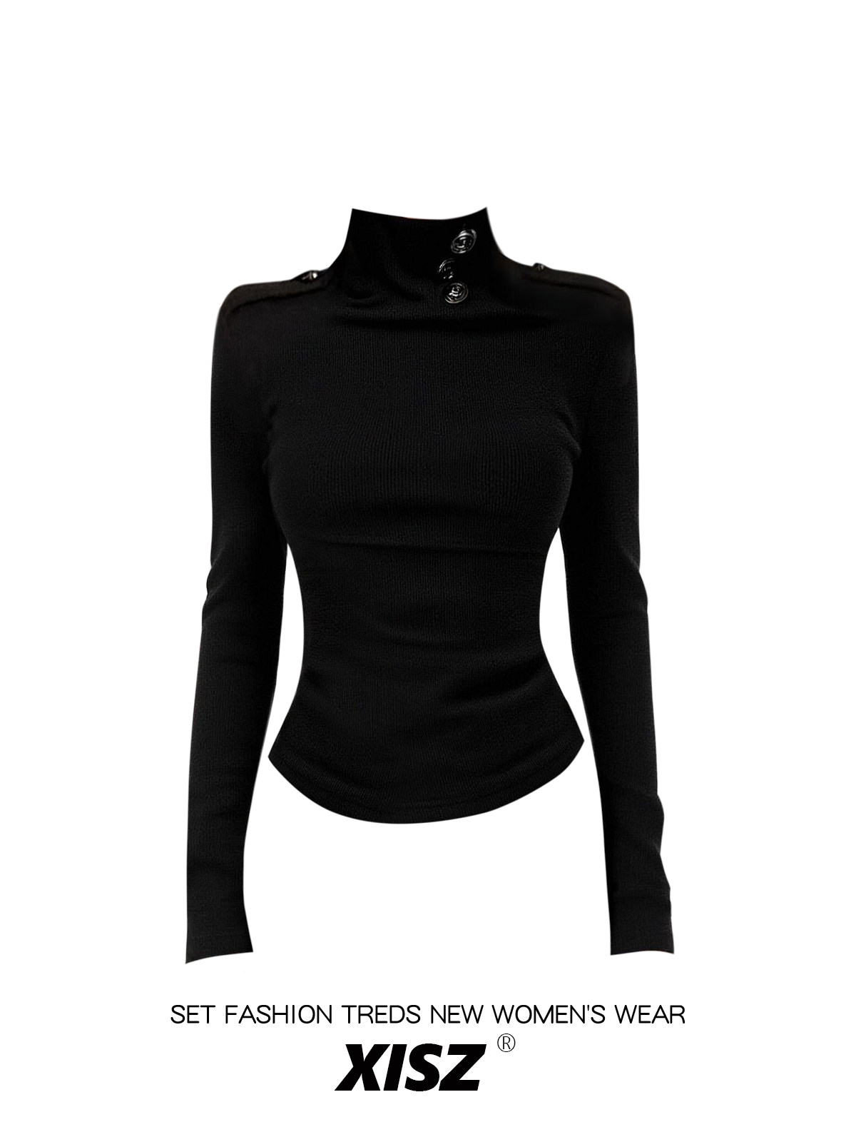Женская черная готическая футб – обзор и цена Turtleneck Knit 90S